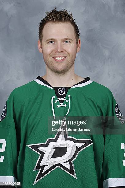 Kari Lehtonen of the Dallas Stars poses for his official headshot for the 2014-2015 season on September 18, 2014 at the American Airlines Center in...
