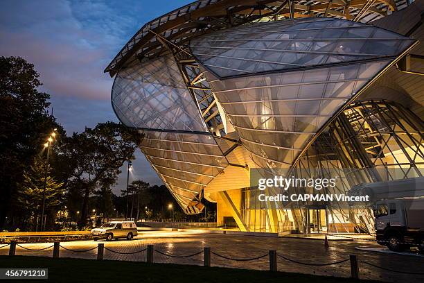 The opening of the Foundation Louis Vuitton in the Bois de Boulogne in Paris designed by architect Frank Gehry, a museographical area of 3850 m2, on...