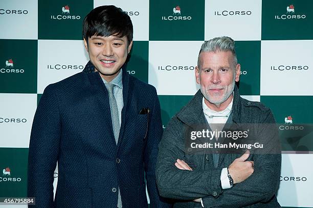 Chun Jung-Myung and Nickelson Wooster attend LF fashion "ilCorso " 2014 FW Collection on October 7, 2014 in Seoul, South Korea.