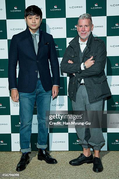 Chun Jung-Myung and Nickelson Wooster attend LF fashion "ilCorso " 2014 FW Collection on October 7, 2014 in Seoul, South Korea.