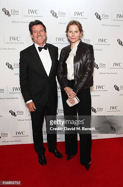 Lord Sebastian Coe and Carole Annett attend the BFI London Film Festival IWC Gala Dinner in honour of the BFI at Battersea Evolution Marquee on...
