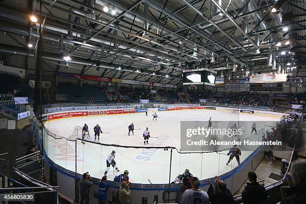 General view during the Champions Hockey League group stage game between ERC Ingolstadt and EV Zug at Saturn Arena on October 7, 2014 in Ingolstadt,...