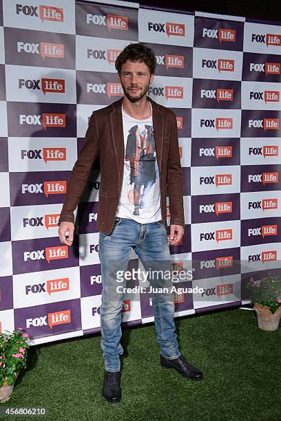 Spanish actor Eloy Azorin attends the Fox Live new channel cocktail presentation at Pinar Club on October 7, 2014 in Madrid, Spain.