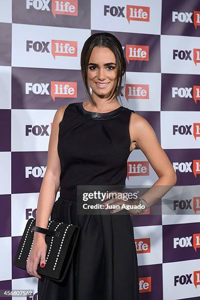 Spanish actress Alicia Sanz attends the Fox Live new channel cocktail presentation at Pinar Club on October 7, 2014 in Madrid, Spain.