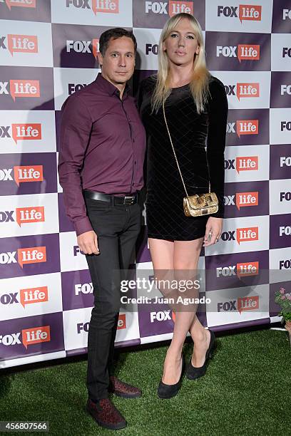 Israel Cotes and Topacio Fresh attend the Fox Live new channel cocktail presentation at Pinar Club on October 7, 2014 in Madrid, Spain.