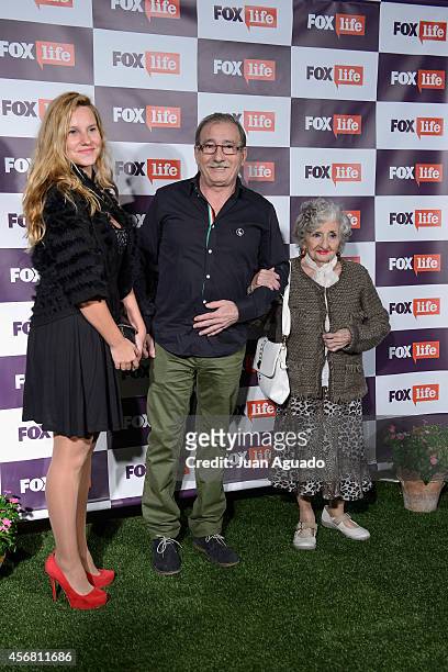 Spanish actor Manolo Cal and Spanish actress Amparo Pacheco attend the Fox Live new channel cocktail presentation at Pinar Club on October 7, 2014 in...