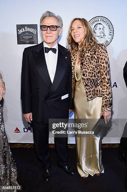 Actor Harvey Keitel and Daphna Kastner attend the Friars Foundation Gala honoring Robert De Niro and Carlos Slim at The Waldorf=Astoria on October 7,...