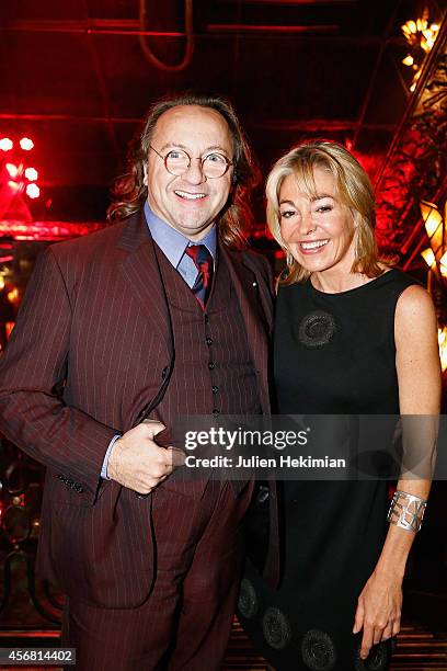 Bill Pallot and Beatrice Bernard attend the Anne de Bourbon Siciles book signing at Maxim's restaurant on October 7, 2014 in Paris, France.