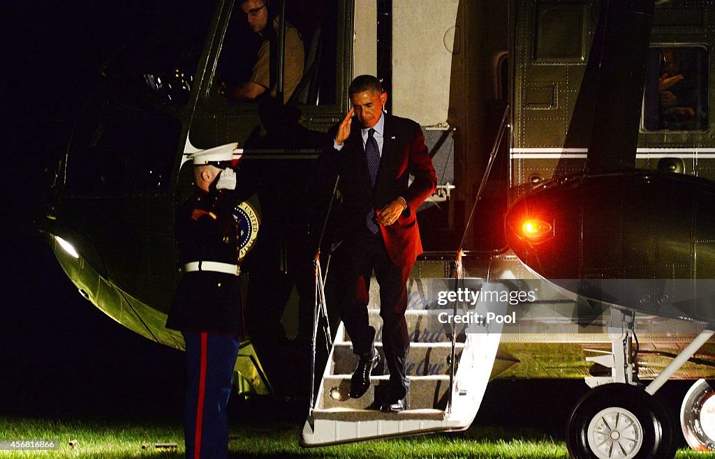 President Obama Returns To The White House After Fundraisers