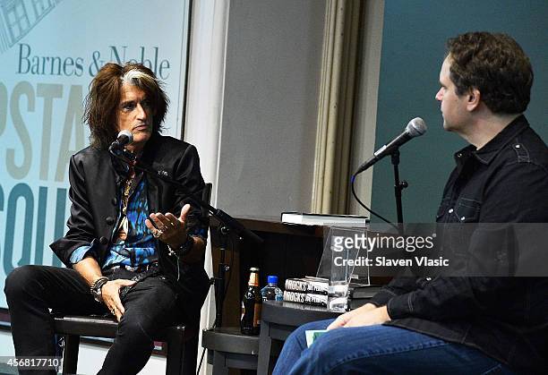 Guitarist Joe Perry of Aerosmith promotes his book "Rocks: My life in and out of Aerosmith" during conversation With Eddie Trunk at Barnes & Noble...