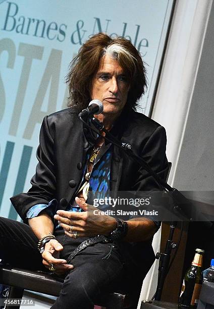 Guitarist Joe Perry of Aerosmith promotes his book "Rocks: My life in and out of Aerosmith" during conversation with Eddie Trunk at Barnes & Noble...