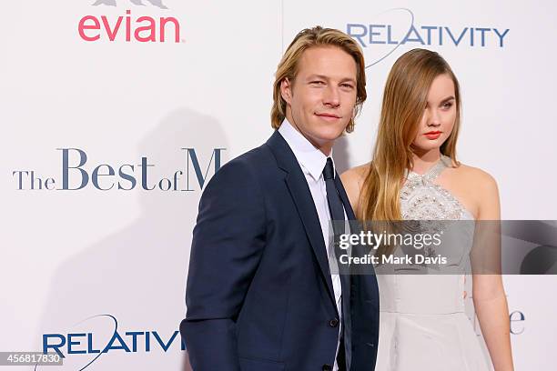 Actors Luke Bracey and Liana Liberato attend the premiere of Relativity Studios' "The Best Of Me" at Regal Cinemas L.A. Live on October 7, 2014 in...