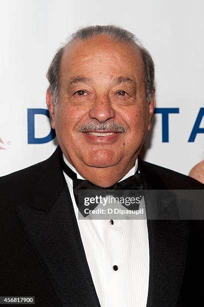 Honoree Carlos Slim attends the Friars Foundation Gala honoring Robert De Niro and Carlos Slim at The Waldorf=Astoria on October 7, 2014 in New York...