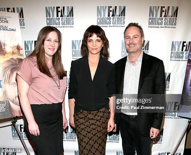 Lisa Trifone, actress Juliette Binoche and Film Movement Co-President, Michael Rosenberg attend New York Film Critics Series advance screening of...