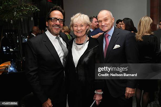 Richard David Story, Veronica Kelly and Ray Kelly attend the DEPARTURES Philanthropy Honors Gala with Kevin Spacey and Norah O'Donnell at Park Hyatt...