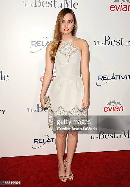 Actress Liana Liberato attends the premiere of "The Best Of Me" at Regal Cinemas L.A. Live on October 7, 2014 in Los Angeles, California.