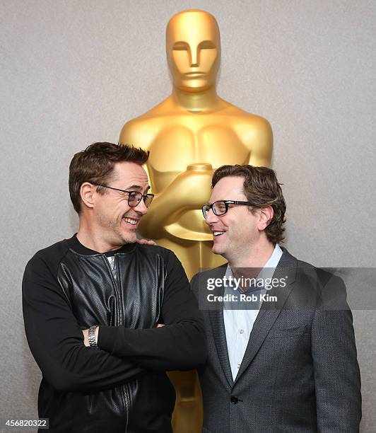 Robert Downey Jr. And director David Dobkin attend the official Academy Members Screening of "The Judge" hosted by The Academy Of Motion Picture Arts...