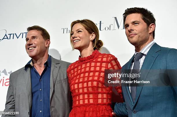 Novelist Nicholas Sparks and actors Michelle Monaghan and James Marsden attend the premiere of Relativity Studios' "The Best Of Me" at Regal Cinemas...