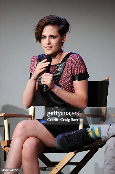 Actress Kristen Stewart attends the Apple Store Soho Presents: Meet the Filmmakers: Peter Sattler, Kristen Stewart, And Peyman Maadi, 'Camp X-Ray' at...