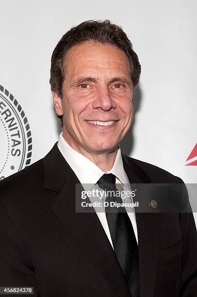 New York governor Andrew Cuomo attends the Friars Foundation Gala honoring Robert De Niro and Carlos Slim at The Waldorf=Astoria on October 7, 2014...