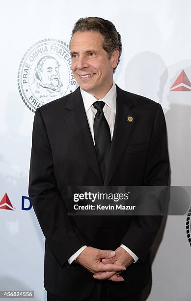 New York Governor Andrew Cuomo attends the Friars Foundation Gala honoring Robert De Niro and Carlos Slim at The Waldorf=Astoria on October 7, 2014...