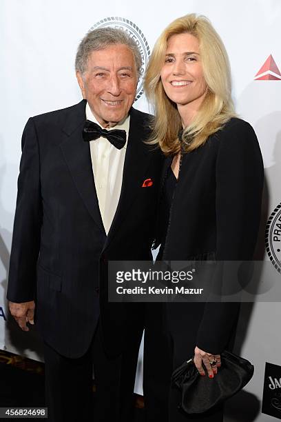 Tony Bennett and Susan Crow attend the Friars Foundation Gala honoring Robert De Niro and Carlos Slim at The Waldorf=Astoria on October 7, 2014 in...