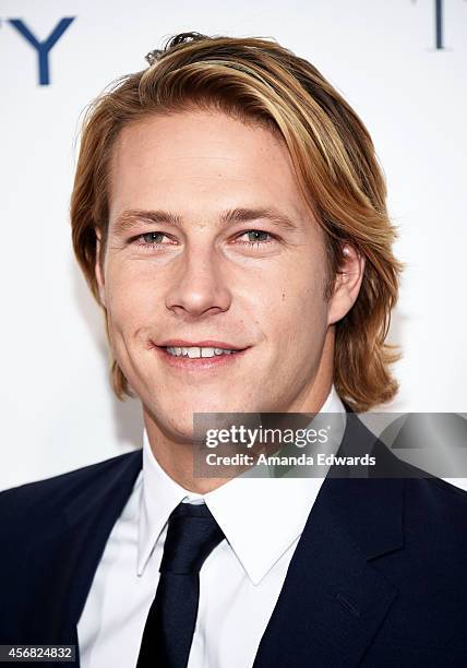 Actor Luke Bracey arrives at the Los Angeles premiere of "The Best Of Me" at the Regal Cinemas L.A. Live on October 7, 2014 in Los Angeles,...