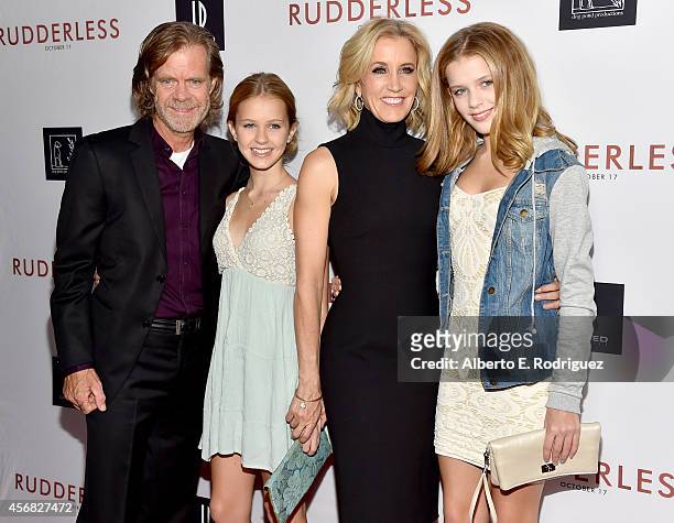 Writer/director/actor William H. Macy, Grace Macy, actress Felicity Huffman and Sophia Macy attend the Screening Of Samuel Goldwyn Films'...