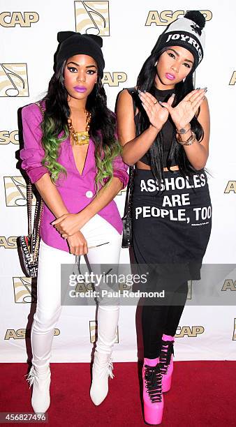 Recording artists Tokyo Diva and Scotty Rebel of Rich White Ladies arriving at ASCAP's 6th Annual "Women Behind The Music" at Bardot on October 7,...