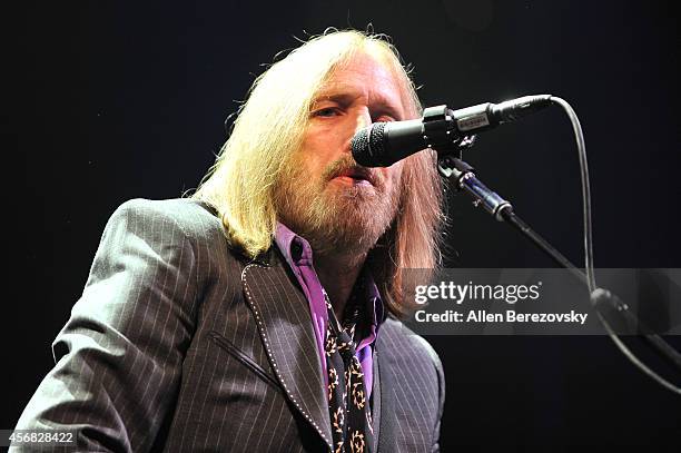 Recording artist Tom Petty of Tom Petty and The Heartbreakers performs at Honda Center on October 7, 2014 in Anaheim, California.