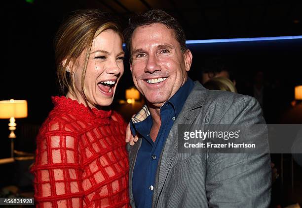 Actress Michelle Monaghan and novelist Nicholas Sparks attend the Premiere Of Relativity Studios' "The Best Of Me" after party featuring a live...