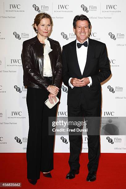 Sebastian Coe and Carole Annett attends the IWC gala dinner in honour of the BFI during the BFI London Film Festival at Battersea Evolution on...