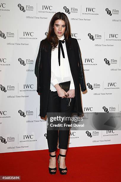 Gala Gordon attends the IWC gala dinner in honour of the BFI during the BFI London Film Festival at Battersea Evolution on October 7, 2014 in London,...