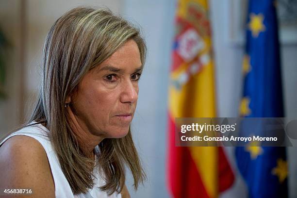 Spanish Health Minister Ana Mato presides a meeting of the Ebola Coordination Comission at the Health Ministry headquarters on October 8, 2014 in...