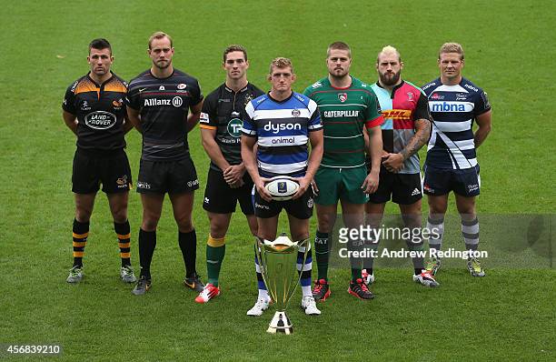 Matt Mullan of Wasps, Alistair Hargreaves of Saracens, George North of Northampton Saints, Stuart Hooper of Bath Rugby, Ed Slater of Leicester...