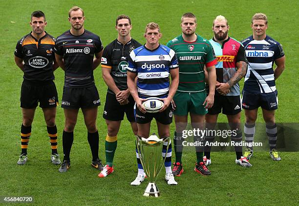 Matt Mullan of Wasps, Alistair Hargreaves of Saracens, George North of Northampton Saints, Stuart Hooper of Bath Rugby, Ed Slater of Leicester...