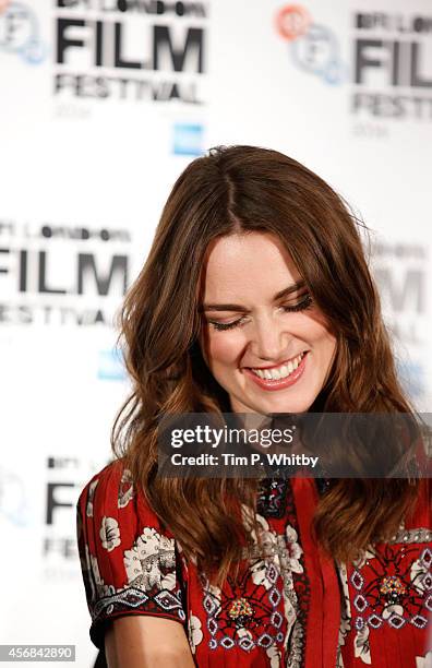 Keira Knightley attends the press conference for "The Imitation Game" during the 58th BFI London Film Festival at Corinthia Hotel London on October...