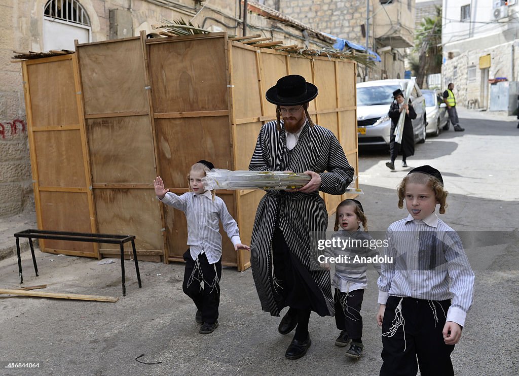 Preparations for Sukkot biblical Jewish holiday