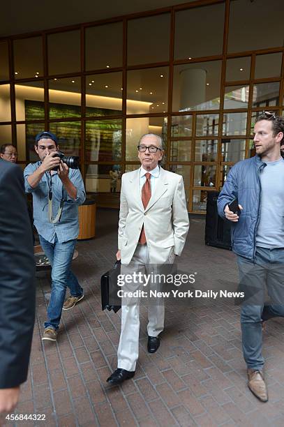 Lawyer Sandford Rubenstein leaving his lawyer's office in Manhattan.