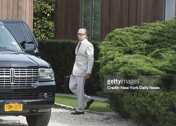 Sanford Rubenstein leaves his Hamptons home in Watermill. L.I.