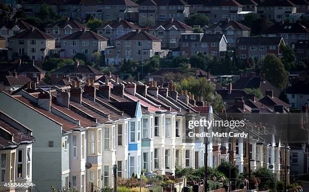 View of housing on October 8, 2014 in Bristol, England. On the first anniversary of the introduction of second phase of the Help to Buy scheme, which...