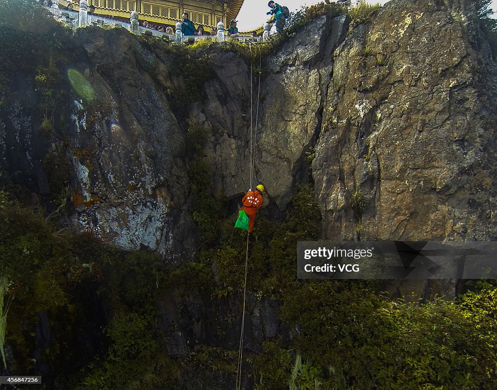 Cleaner On The Cliff