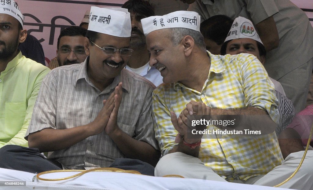 Arvind Kejriwal Addresses E-rickshaw Drivers Rally At Jantar Mantar