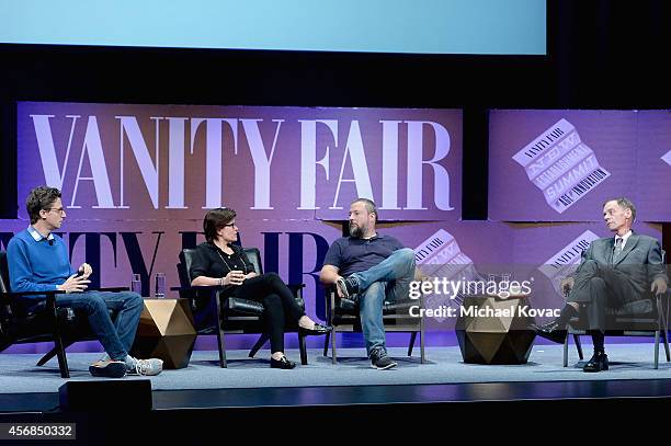 Buzzfeed CEO Jonah Peretti, Re/code Co-executive Editor Kara Swisher, Vice Co-Founder Shane Smith and The New York Times Columnist and Moderator...