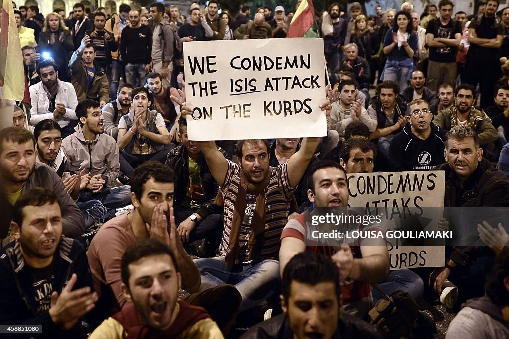 GREECE-TURKEY-SYRIA-CONFLICT-KURDS-PROTEST