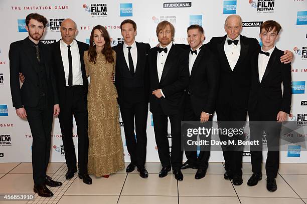 Matthew Beard, Mark Strong, Keira Knightley, Benedict Cumberbatch, director Morten Tyldum, Allen Leech, Charles Dance and Alex Lawther attend the...