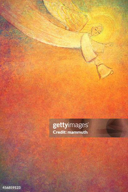 angel holding bell - light at the end of the tunnel stock illustrations stock illustrations