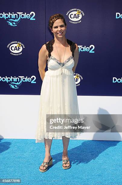 Actress Abby Stone arrives at the Los Angeles premiere of 'Dolphin Tale 2' at Regency Village Theatre on September 7, 2014 in Westwood, California.