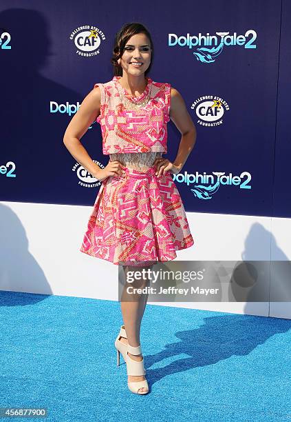 Actress Betsy Landin arrives at the Los Angeles premiere of 'Dolphin Tale 2' at Regency Village Theatre on September 7, 2014 in Westwood, California.