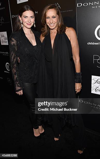 Founder Rochelle Gores Fredston and fashion designer Donna Karan attend the fifth annual PSLA Autumn Party benefiting Childrens Institute, Inc.,...